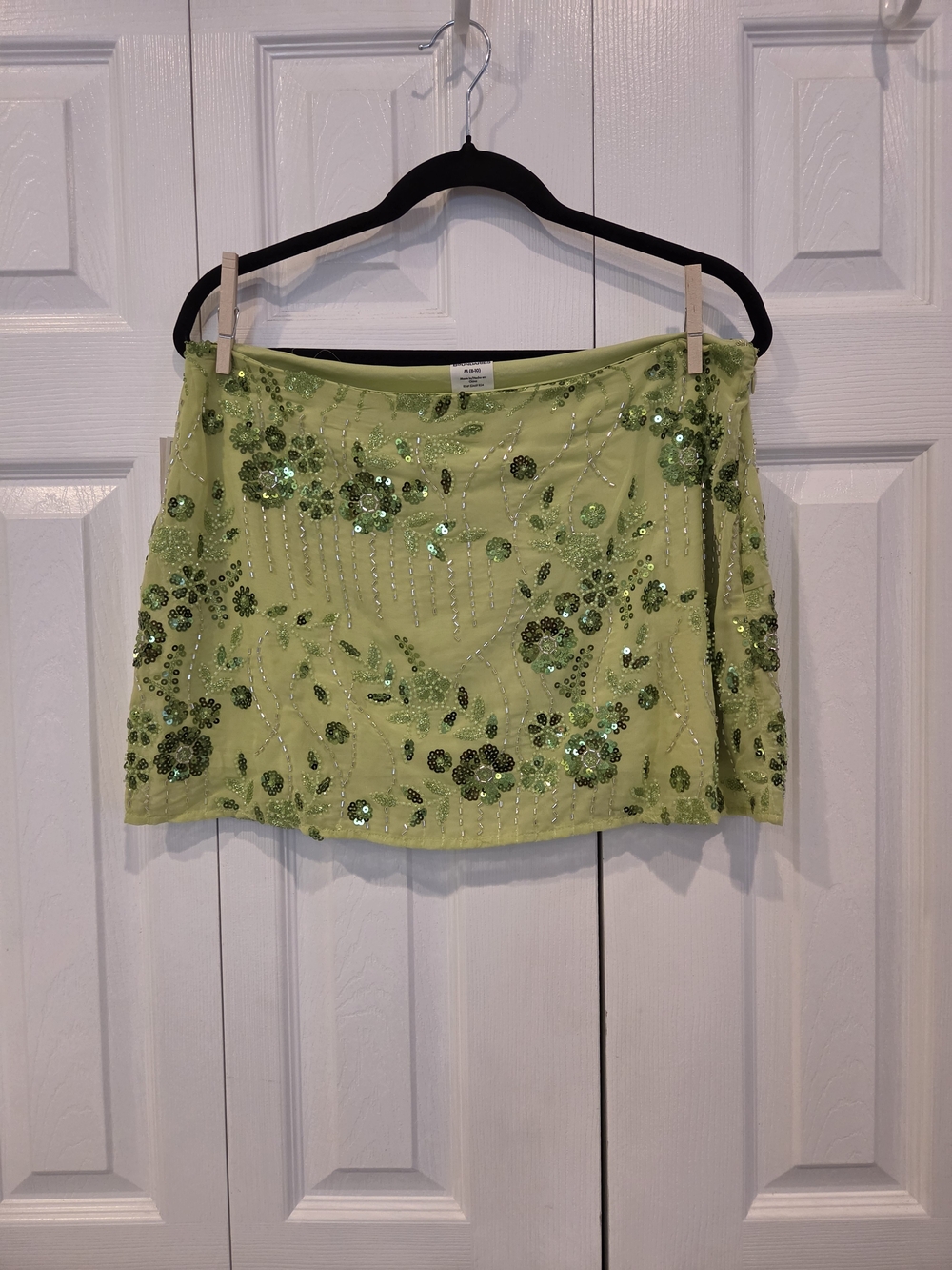 Y2k Style No Boundaries Green Sequin Mini Skirt